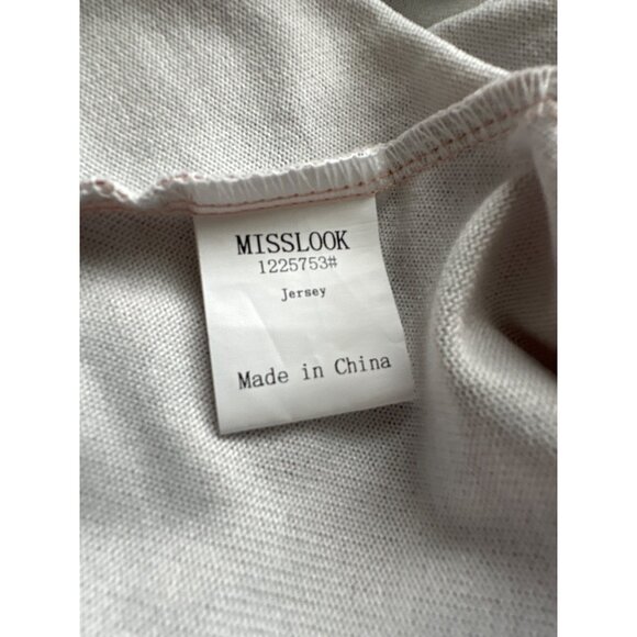 MISSLOOK Pink Flower Maxi Dress Tan Green Yellow Long Sleeve Knit Size Large - Picture 5 of 5